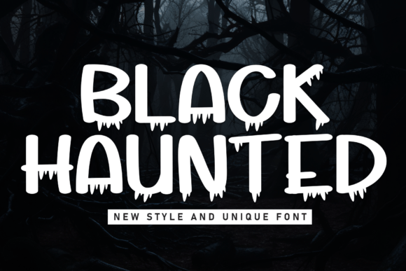 Black Haunted Typeface for Spooky Handmade Goods