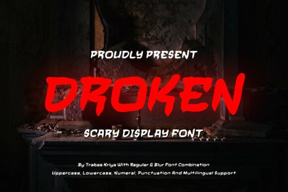 Droken: The Scary Display Font for Bold Craft Projects