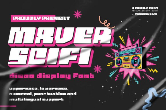 Maver Scifi: A Retro Disco Display Font for Bold Editorial Design